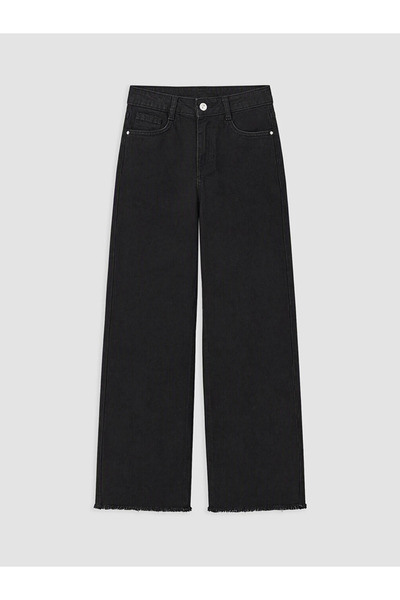 LC Waikiki Siyah Wideleg Kız Çocuk Jean Pantolon