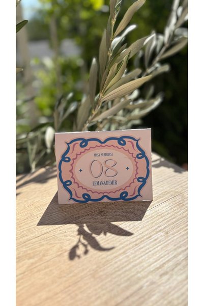 COMO COLLECTİON 20 ADET MASA NUMARASI DETAYLI PEMBE VE MAVİ RENK MASA KARTI -...