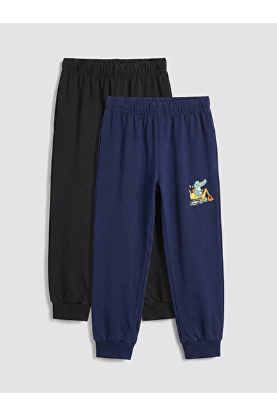 LC Waikiki Lacivert Baskılı Erkek Çocuk Pijama Altı 2'li