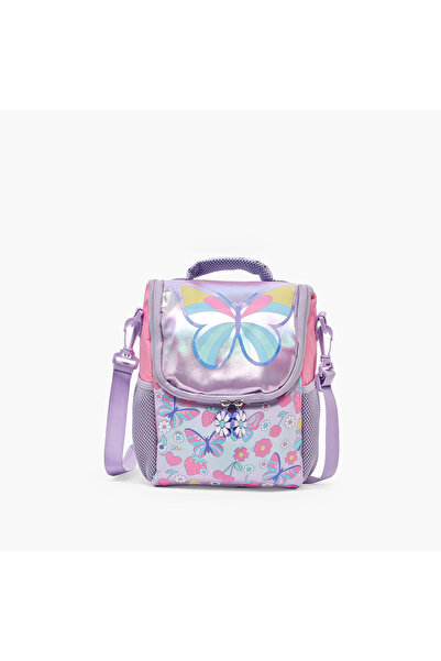 Juniors Butterfly Print Lunch Bag for Girls 5-8 Years with Thermal Insulation