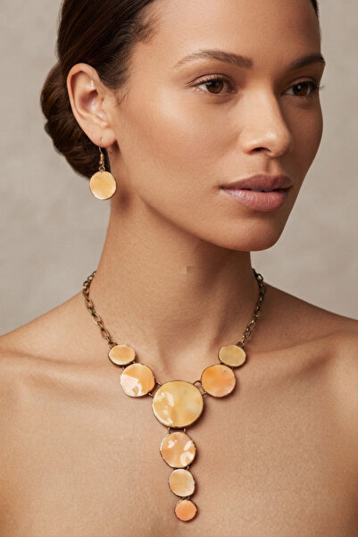 PETEK AKSESUAR Kavunici Color Droplet Pendant Earrings Set