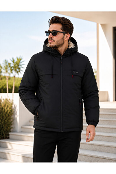 BOYS MANS Erkek Mont Kışlık Mont Kapüşonlu İçi Kürklü Ceket Günlük Mont Casual.