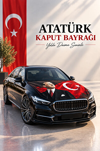 Asyabayrak Atatürk Görseli Baskılı Kaput Bayrağı 120x160 cm
