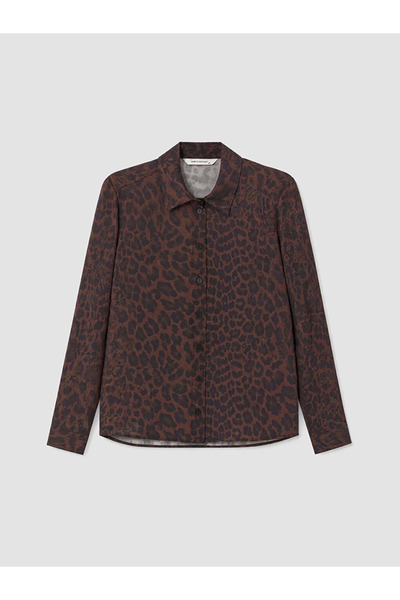 LC Waikiki Cămașă maro imprimeu leopard pentru femei