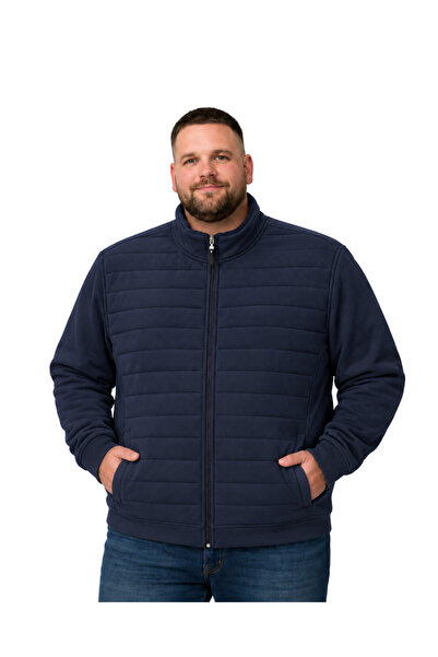 BattalModa Erkek Büyük Beden Lacivert Kapitone Ceket 3XL-4XL-5XL-6XL-7XL-8XL