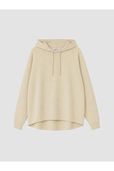 LC Waikiki Bej Büyük Beden Kadın Hoodie