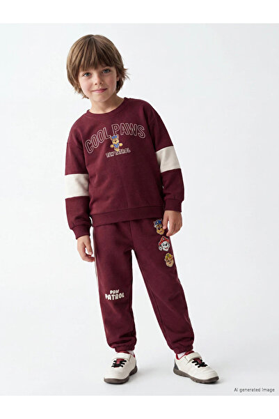 LC Waikiki Bordo Paw Patrol Baskılı Erkek Çocuk Jogger Eşofman Altı