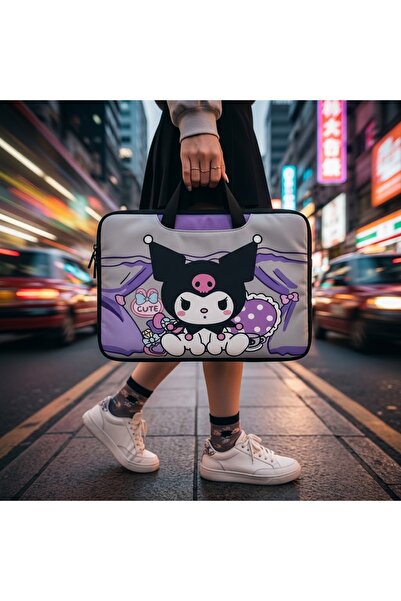 KAZUKO حقيبة لابتوب وأجهزة لوحية بتصميم "كورومي" (Kuromi) الجذاب - حافظة حماي...