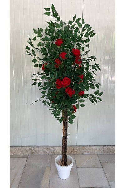 ERHAN FLOWERS Yapay Gül Ağacı - 21 Kafa Dekoratif Saksı 160 cm