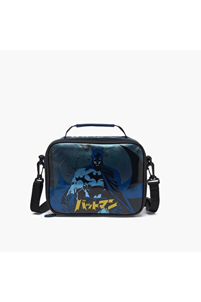 Batman Print Lunch Bag for Boys 8-13 Years with Detachable Strap