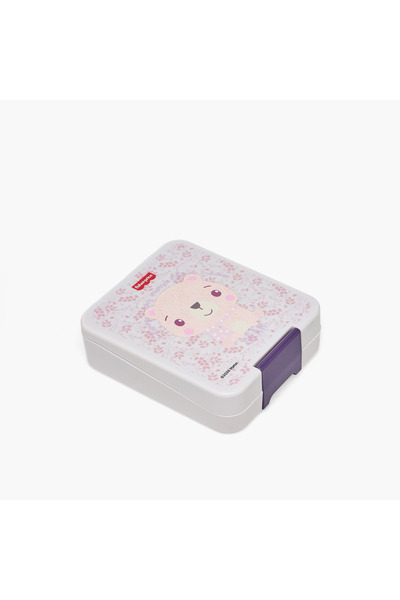 FISHER PRICE Fisher-Price Bear Print Bento Lunch Box for Girls with Clip Lock...
