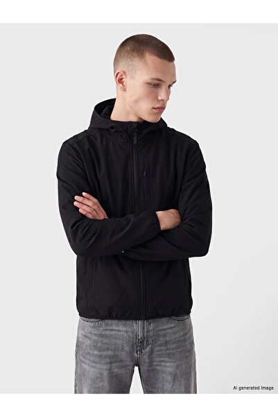 LC Waikiki Black Regular Fit Hooded Men's Jacket