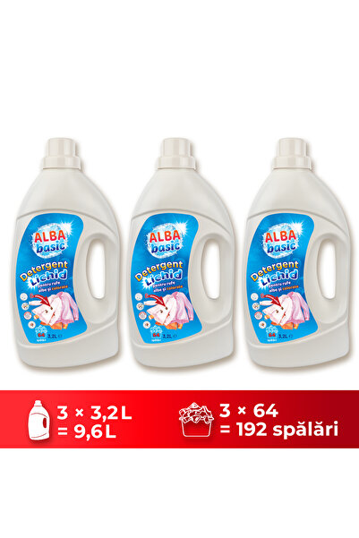 ALBA BASIC Pachet 3 x 3,2 l Detergent lichid rufe / Blue