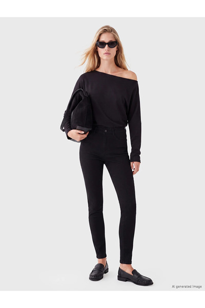 LC Waikiki Siyah Jüpiter Süper Skinny Fit Kadın Jean Pantolon