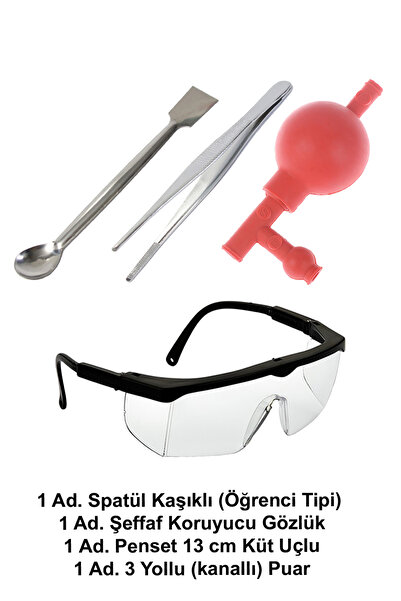 ATEL-SAN Laboratuvar Öğrenci Seti C / Puar + Koruyucu Gözlük + Spatül Öğrenci...