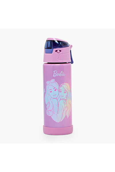 Barbie Print Stainless Steel Water Bottle with Spout and Handle