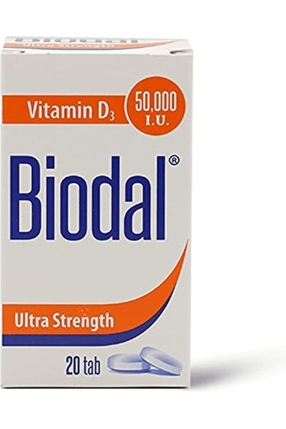 BIODAL 50,000 وحدة، مكمل فيتامين د، لصحة العظام - 20 قرصًا