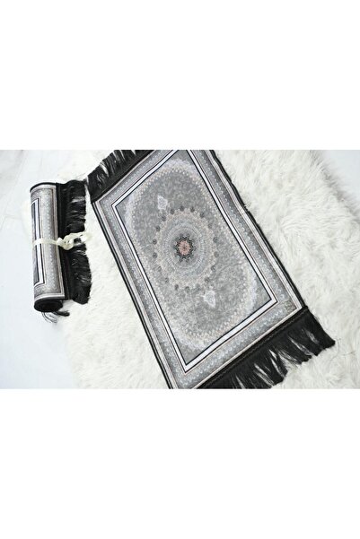 ghina hijab سجادة صلاة مخمل غنى حجاب - أسود وبنك