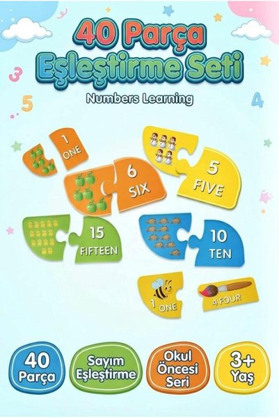 Tıfıl Toys Eğitici Sayıları Öğreniyorum 40 Parça Çocuk Gelişim ve Zeka Oyunu ...
