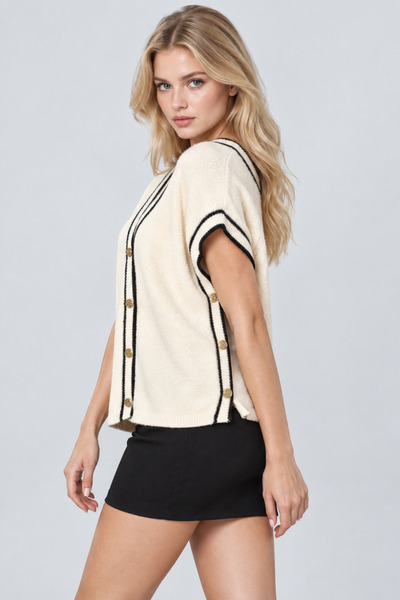 ABBRA Women's Casual Buttoned Sweater