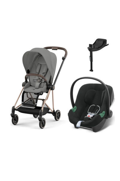 Cybex Mios Travel Sistem | Rosegold Mirage Grey & Aton Bazalı Volcano Black