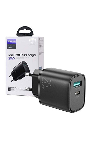 Joyroom Network Charger L-QP 2011, 20 W, 1 xUSB-C, 1 xUSB-A, PD, QC 3.0 - Black