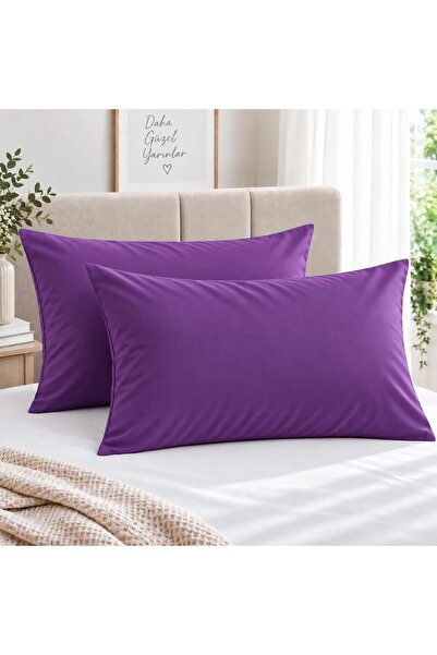 Seralay Home Mürdüm Renk 2 li Yastık Kılıfı Fermuarlı