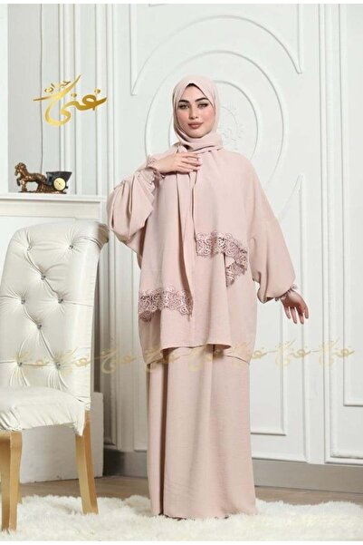 ghina hijab Ghna Prayer Shawl Hijab 2-Piece Set - Beige
