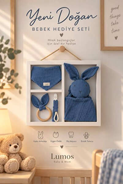 Lumos Trade Lumos Baby&Mom %100 Organik Müslin Yeni Doğan Bebek Hediye Seti –...