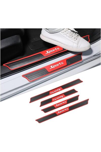 EXCEFORE 4PCS Car Door Sill Plate Protectors, Auto Door Entry Guards Sill Scu...