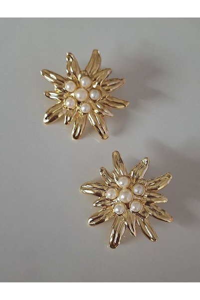 Svc Aksesuar Pearl Flower Earrings