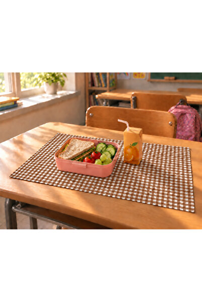 ŞAH TEXTILE DESIGN Checkered Stain-Resistant Feeding Mat 35X50