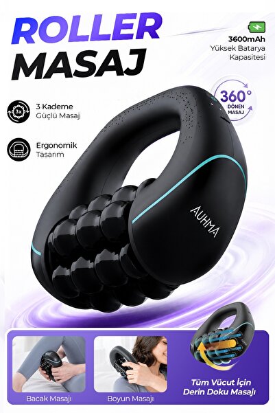 auhma AMG50 Derin Doku Masaj Aleti – 3 Kademeli Fırçasız Motorlu, 3600 mAh Şa...