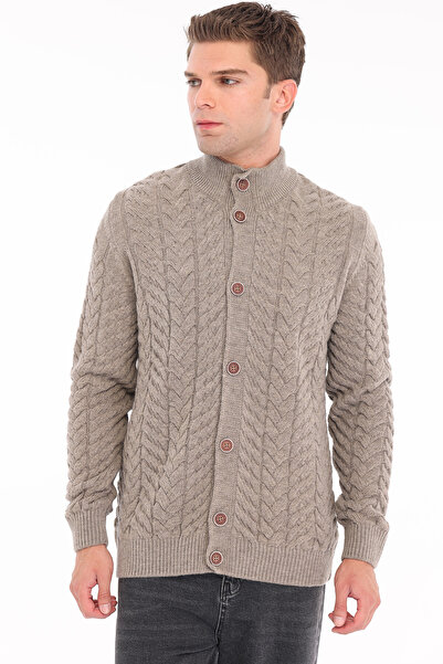 Trist Star Mink Men's 80% Wool 20% Acrylic Hair Knitted Patterned Buttoned St...