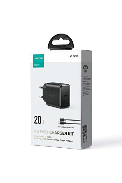 Joyroom Mains Charger + Lightning Cable JR-TCF 06, 20 W, 1 xUSB-C, PD - Black