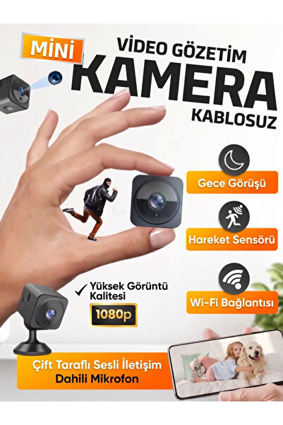 Vezir Aksesuar Mini WiFi Güvenlik Kamerası 1080P Full HD | Gece Görüşü | Many...