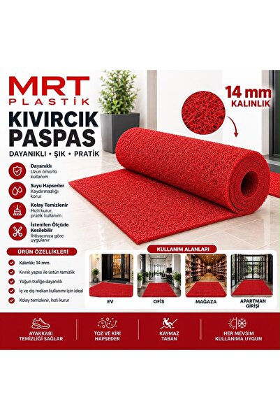 MRT PLASTİK Curly Mat Non-Slip Base Door Mat Carpet Runner 14 mm Size Options...