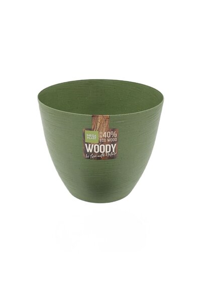 OEM Πλαστική γλάστρα Donna Woody, για εσωτερική/εξωτερική χρήση, στρογγυλή, μ...