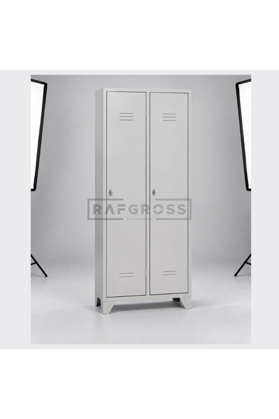 Rafgross 2 Kapaklı Çelik Soyunma Dolabı 33x77x169 cm – İkili Metal Personel D...
