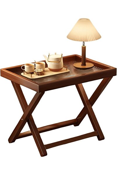 GENERAL Foldable Sofa Side Table, End Table Corner Coffee Table Snack Table w...