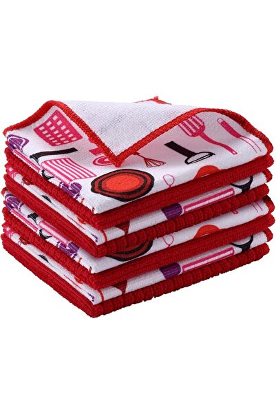 Lawazim Kitchen Wipers - 8 Piece, 30x30cm| Microfiber Wash, Detailing, Drying...