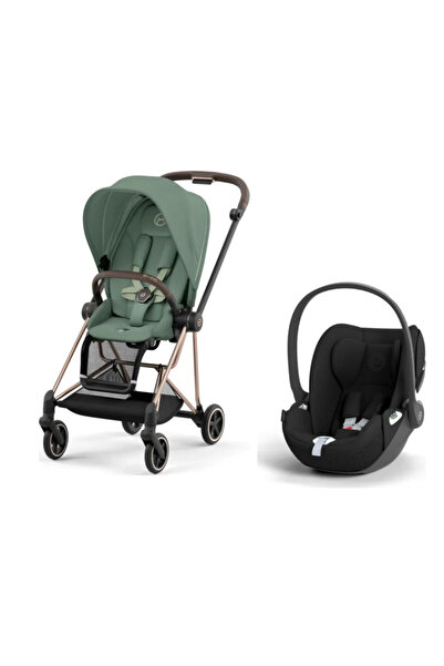 Cybex Mios Travel Sistem | Rosegold Leaf Green & Cloud T Sephia Black