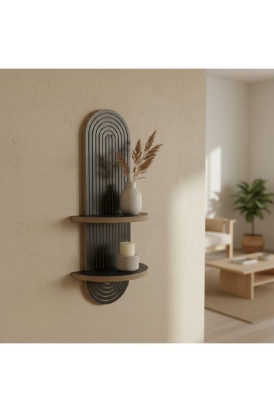 U Atölye Alto Antrasit Gizli Askılı Duvar Rafı - 70x20 cm Yüksek Kalite MDF U...