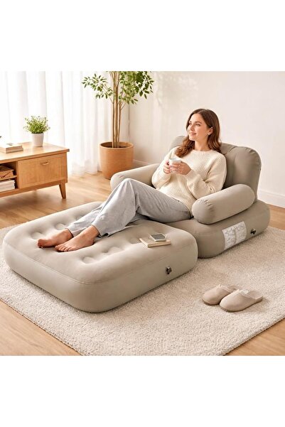 EDUTREE Inflatable Sofa Bed - Air Mattress with Built-in Pump, Quick Inflate/...