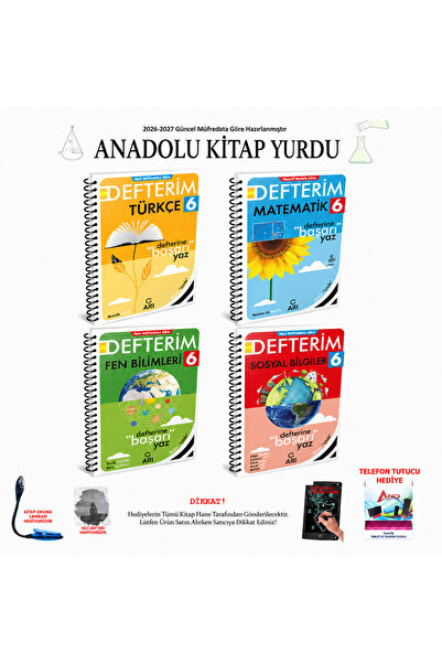 2026-2027 6. Sınıf Defterim Türkçe Matematik Fen Sosyal Konu Anlatımı Tam Set