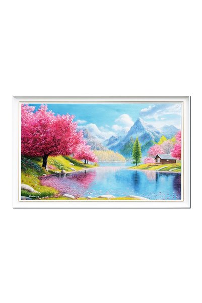 artnova Ръчно рисувана рамкирана картина за всекидневна, спалня, 100x60см, Пр...