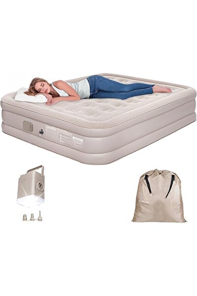 AZONEE Air Mattress Queen with Built-in Pump & Light, Self-Inflating Queen Ma...