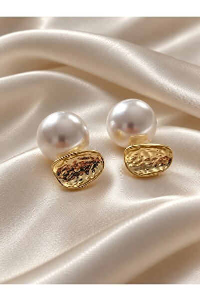 SEMUDA Women's Pearl Gold Ball Earrings
