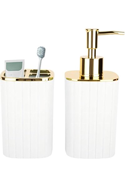 TERRIFI 2 PCS Bathroom Accessories Set, Bathroom Counter Accessories Sets, Wh...