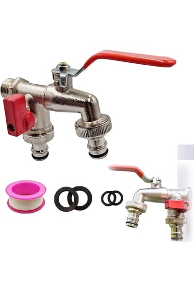 GoodTool One-Inlet, Two-Outlet Faucet, Faucet Outlet Connector, 1/2-Inch Gard...
